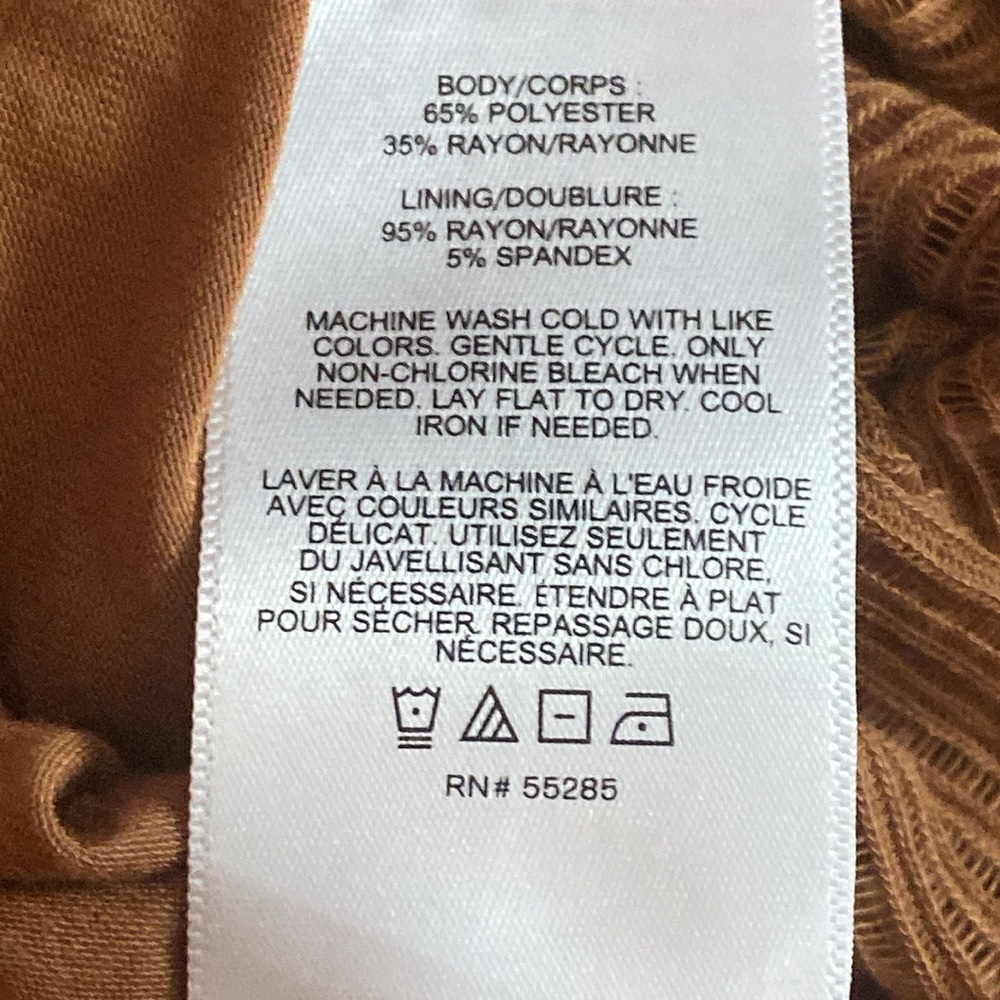 Express Faux Brown Button Down Ribbed Knit Midi Cardigan Dress SKU0199 - Picture 9 of 9